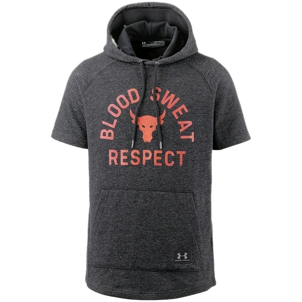 Under Armour Project Rock Hoodie‎ Sweatshirt L Blood Sweat Respect Heather Black